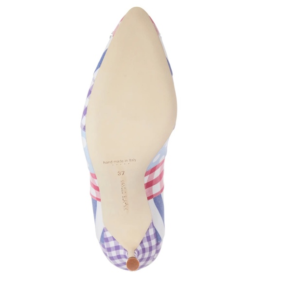 NIB $1065 MANOLO BLAHNIK Hangisi Patch Pointed Toe Pump in size 37! - Picture 6 of 6